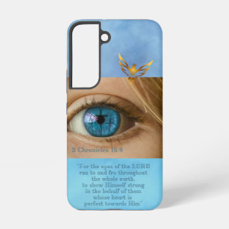 Scripture Blue Sky Calvary Crosses Gold Dove Samsung Galaxy S22ケース
