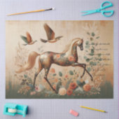 Scripture & Elegant Floral Equine, Decoupage 薄葉紙 (クラフト)