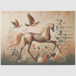 Scripture & Elegant Floral Equine, Decoupage  薄葉紙