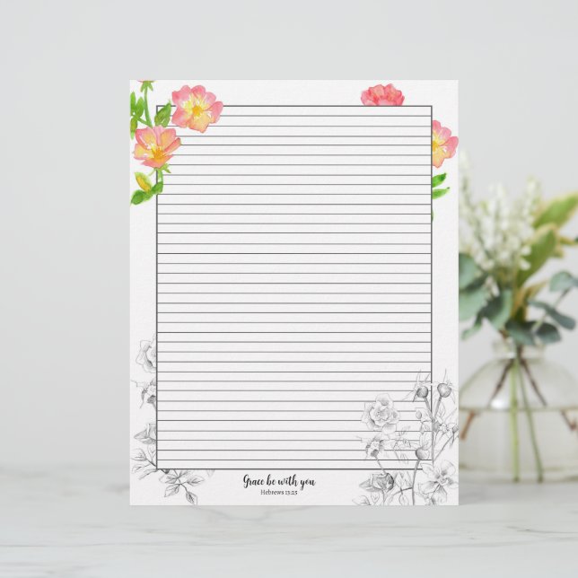 Scripture Grace Be With You Hebrews Journal レターヘッド (スタンド正面)