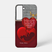 Scripture Hessian Embryo Red Heart Gold Dove Samsung Galaxyケース (裏面)