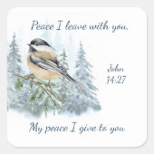 Scripture John 14:27 My Peace I leave with You スクエアシール (正面)