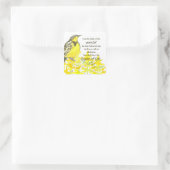 Scripture John 8 12 Light of Life Meadowlark Bird スクエアシール (バッグ)