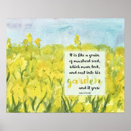 Scripture Mustard Seed Luke 13 Bible Verse ポスター (正面)