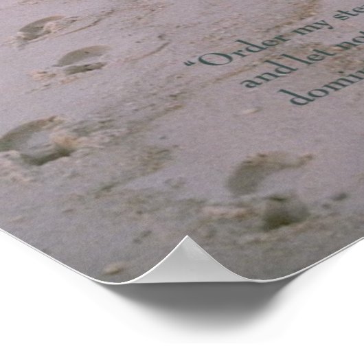 Scripture poster -- footprints with Psalm 119:133 ポスター (角)