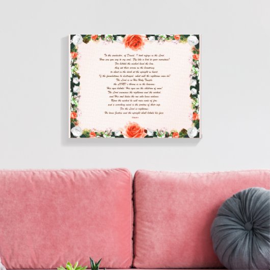 Scripture, Psalm 11, Botanic キャンバスプリント (インサイチュ (リビング))