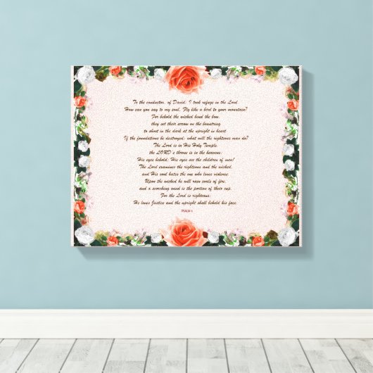 Scripture, Psalm 11, Botanic キャンバスプリント (インサイチュ (ウッドフロア))