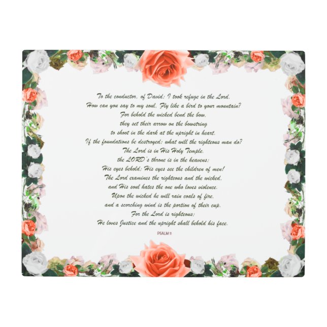 Scripture, Psalm 11, Botanic メタルプリント (正面)