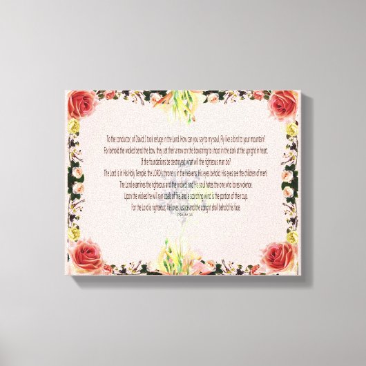 Scripture, Psalm 11, Colorful Flower キャンバスプリント (正面)