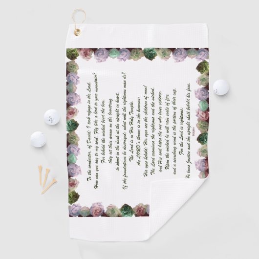 Scripture, Psalm 11, Colorful Roses ゴルフタオル (インサイチュ)