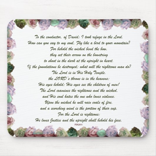 Scripture, Psalm 11, Colorful Roses マウスパッド (正面)