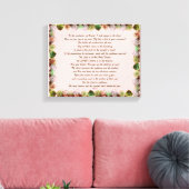 Scripture, Psalm 11, Green Gray Roses キャンバスプリント (インサイチュ (リビング))