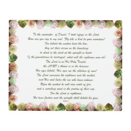 Scripture, Psalm 11, Green Gray Roses メタルプリント