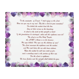 Scripture, Psalm 11, Purple Roses メタルプリント