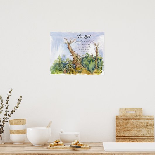 Scripture Psalm 145 Bristlecone Pine Tree Desert ポスター (キッチン)