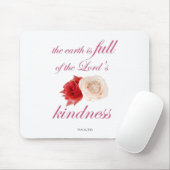 Scripture, Psalm 33, Kindness White and Red Rose マウスパッド (マウス)