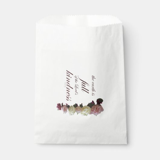 Scripture, Psalm 33, White and Pink Roses フェイバーバッグ (正面)