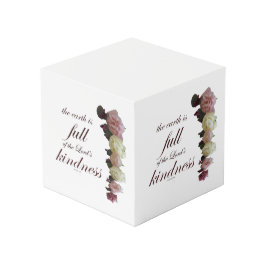 Scripture, Psalm 33, White and Pink Roses フォトキューブ