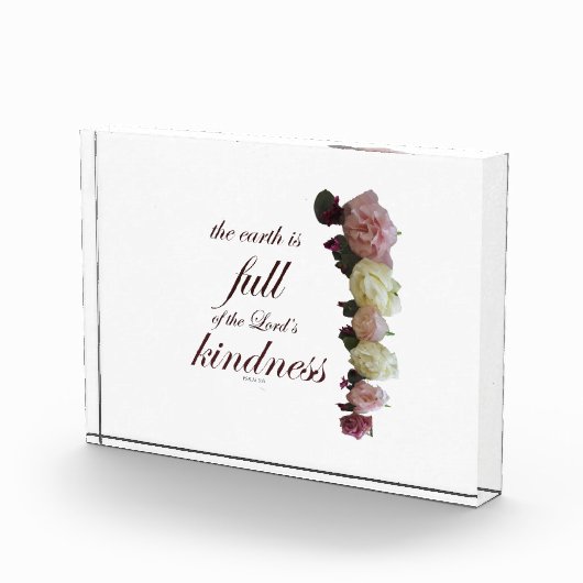 Scripture, Psalm 33, White and Pink Roses フォトブロック (右)