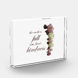 Scripture, Psalm 33, White and Pink Roses フォトブロック