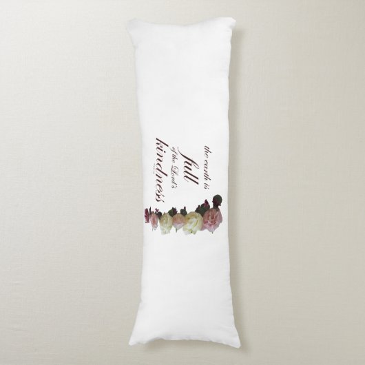 Scripture, Psalm 33, White and Pink Roses ボディピロー (正面縦)