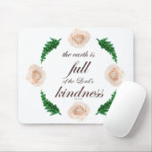 Scripture, Psalm 33, White Roses & Green Branches マウスパッド (マウス)