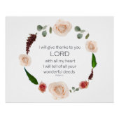 Scripture, Psalm 9, All Your Wonderful Deeds LORD ポスター (正面)