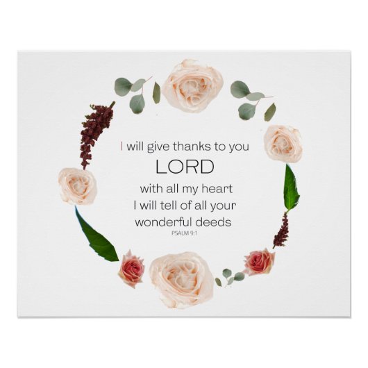 Scripture, Psalm 9, All Your Wonderful Deeds LORD ポスター (正面)