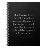 Scripture Quote Jeremiah 1 5 ノートブック (正面)