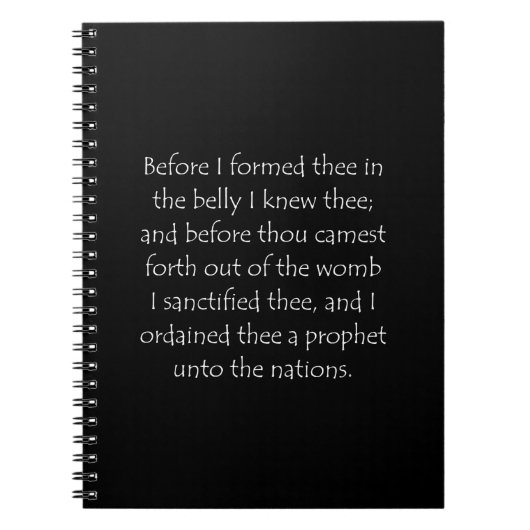 Scripture Quote Jeremiah 1 5 ノートブック (正面)