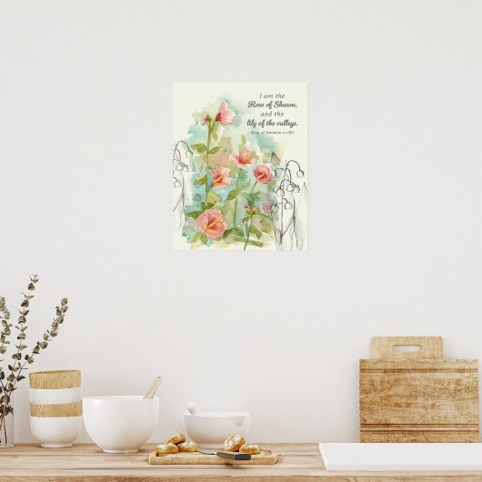 Scripture Song of Solomon Rose of Sharon Lily  ポスター (キッチン)