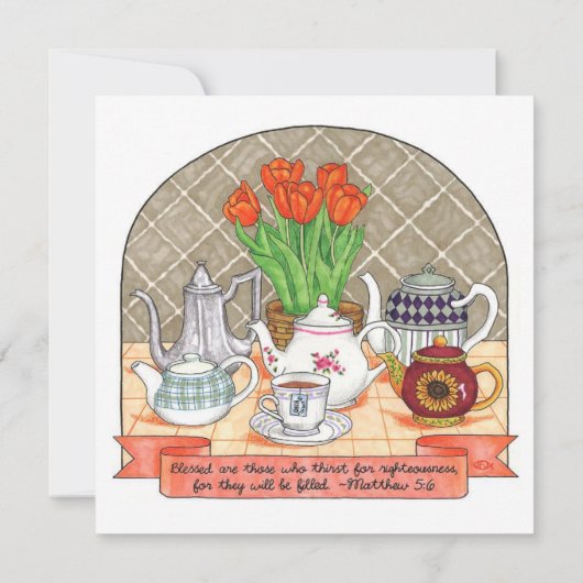  scripture Tea Party のさわやかなティーポット 招待状 (裏面)