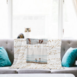 Scripture Wait Upon the Lord Two Photo フリースブランケット