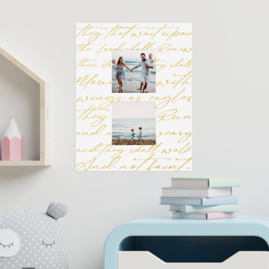 Scripture Wait Upon the Lord Two Photo 箔ポスター (インサイチュ (子供部屋))