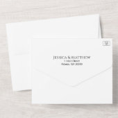 Scripty モダン Black and White Photo QRコード オールインワン招待状 (裏面)