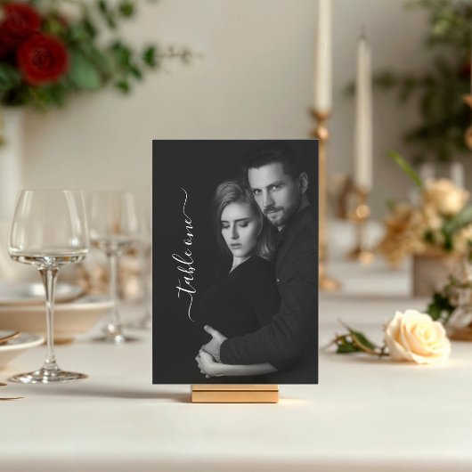 Scripty モダン Black and White Photo QRコード テーブルナンバー