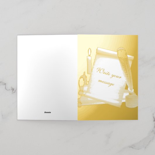 Scroll 箔グリーティングカード (外側レイダウン)