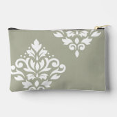 Scroll Damask Art I White on Green アクセサリーポーチ (裏面)