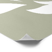 Scroll Damask Art I White on Green ポスター (角)