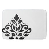 Scroll Damask Off-set I Black on White バスマット (正面)