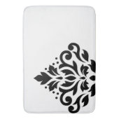 Scroll Damask Off-set I Black on White バスマット (正面縦)