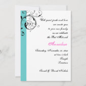 Scroll leaf black, white, aqua & Star of David 招待状 (裏面)