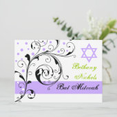 Scroll leaf black, white, purple & Star of David 招待状 (スタンド正面)