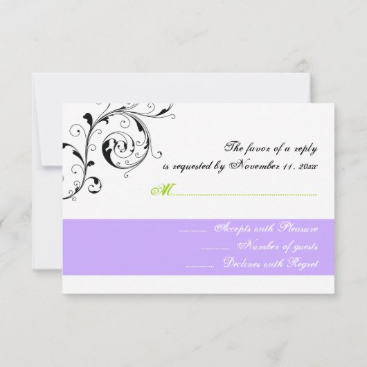 Scroll leaf white purple & Star of David RSVP (裏面)