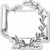 scroll-title-laurel-ヴィンテージ – バナー シール (正面)