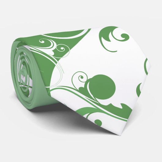 Scrolling Yin & Yang (green) ネクタイ (ロール)