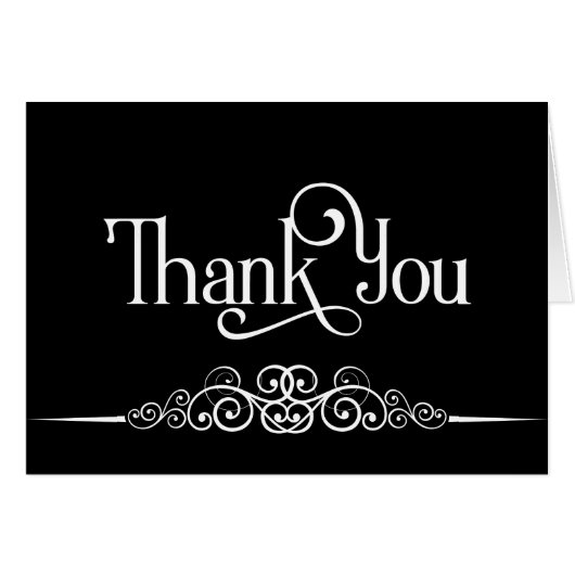 ScrollworkでBlackとWhiteThank You Note (正面横)