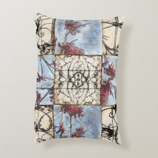 Scrollworkのパネルをはめられた抽象的な絵画 アクセントクッション (裏面(縦))