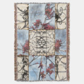 Scrollworkのパネルをはめられた抽象的な絵画 スローブランケット (正面縦)