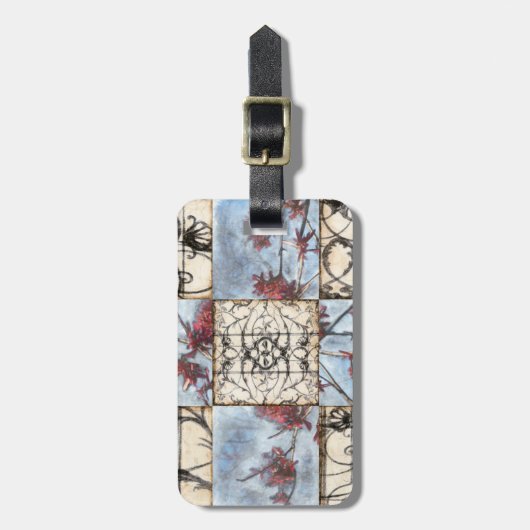 Scrollworkのパネルをはめられた抽象的な絵画 ラゲッジタグ (正面縦)